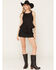 Image #1 - Cleo + Wolf Women's Polka Dot Denim Mini Skort, Black, hi-res