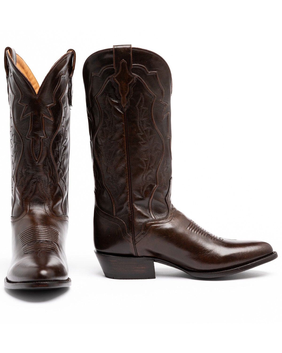 Bottes De Cowboy Homme El Dorado - Taille US 8.5D (UK 41.5) - Cuir Huilé Marron - Occasion Très Bon État