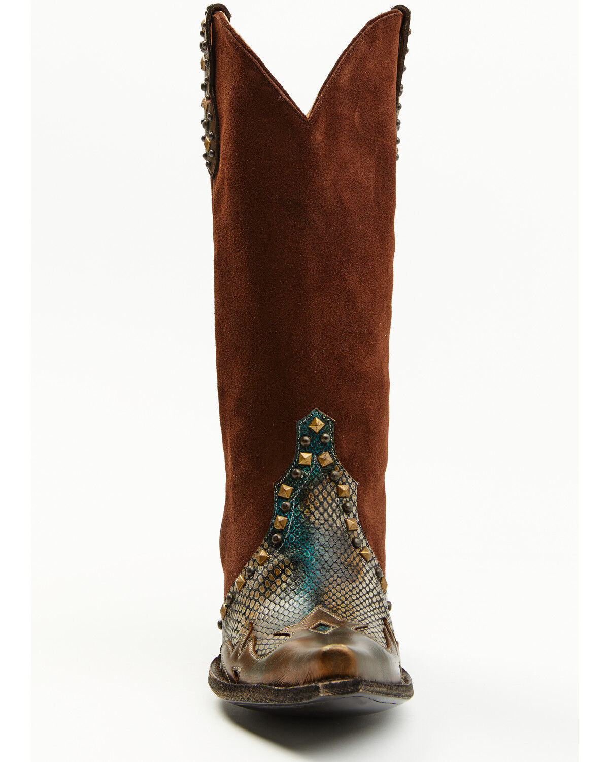 Image #4 - Idyllwind Women's Leap Snake Suede Leather Western Boots - Snip Toe, Brown, hi-res