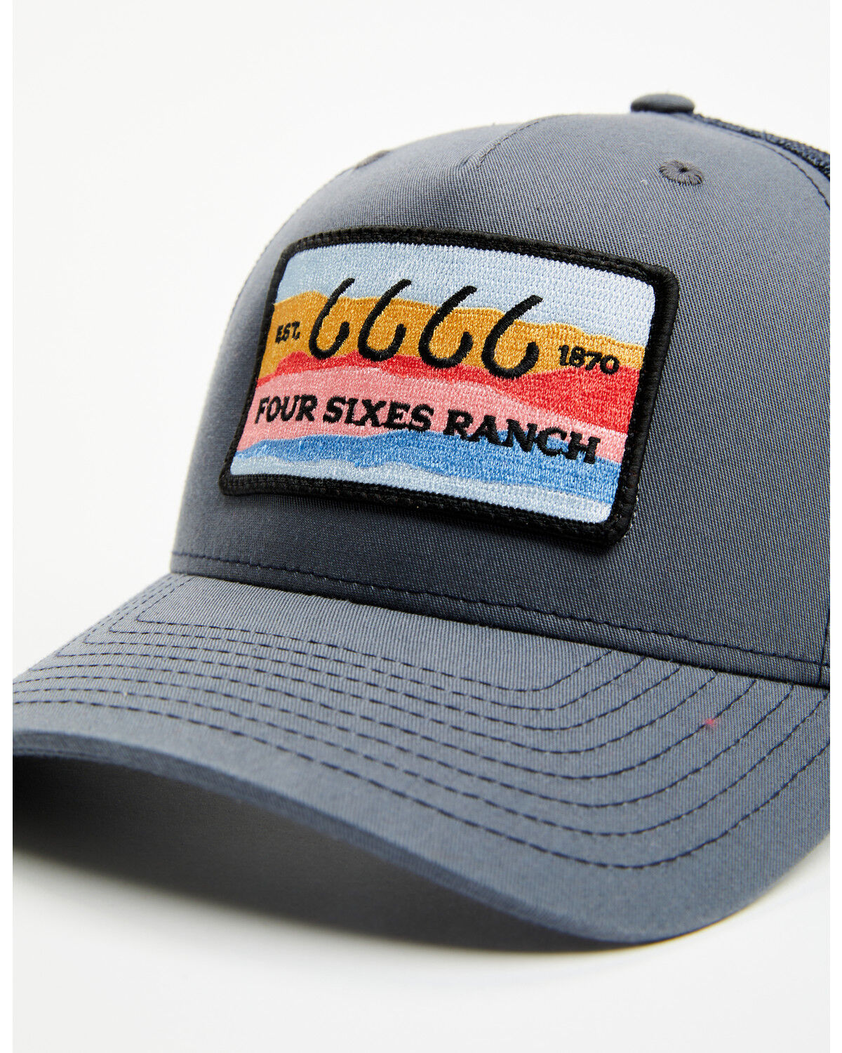 Image #2 - Four Sixes Women's Sunset Patch Ball Cap, Navy, hi-res