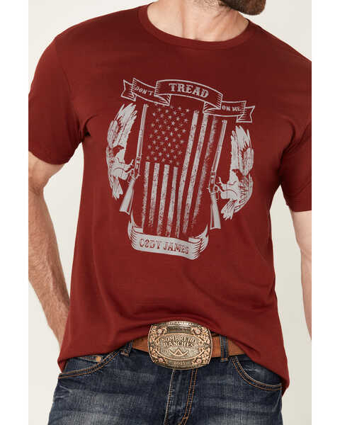 Image #3 - Cody James Men's Tread Flag Short Sleeve Graphic T-Shirt, Red, hi-res