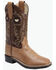 Image #1 - Old West Little Boys' Crackle Western Boots - Broad Square Toe, Tan, hi-res