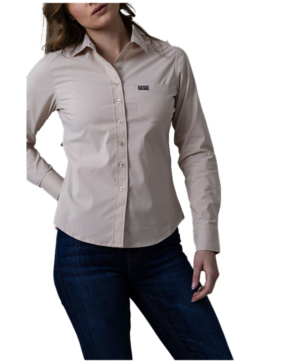 Image #1 - Kimes Ranch Women's Linville Long Sleeve Button-Down Western Stretch Shirt, Natural, hi-res
