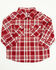 Image #1 - Wrangler Toddler Boys' Plaid Print Long Sleeve Snap Western Shirt, Red, hi-res