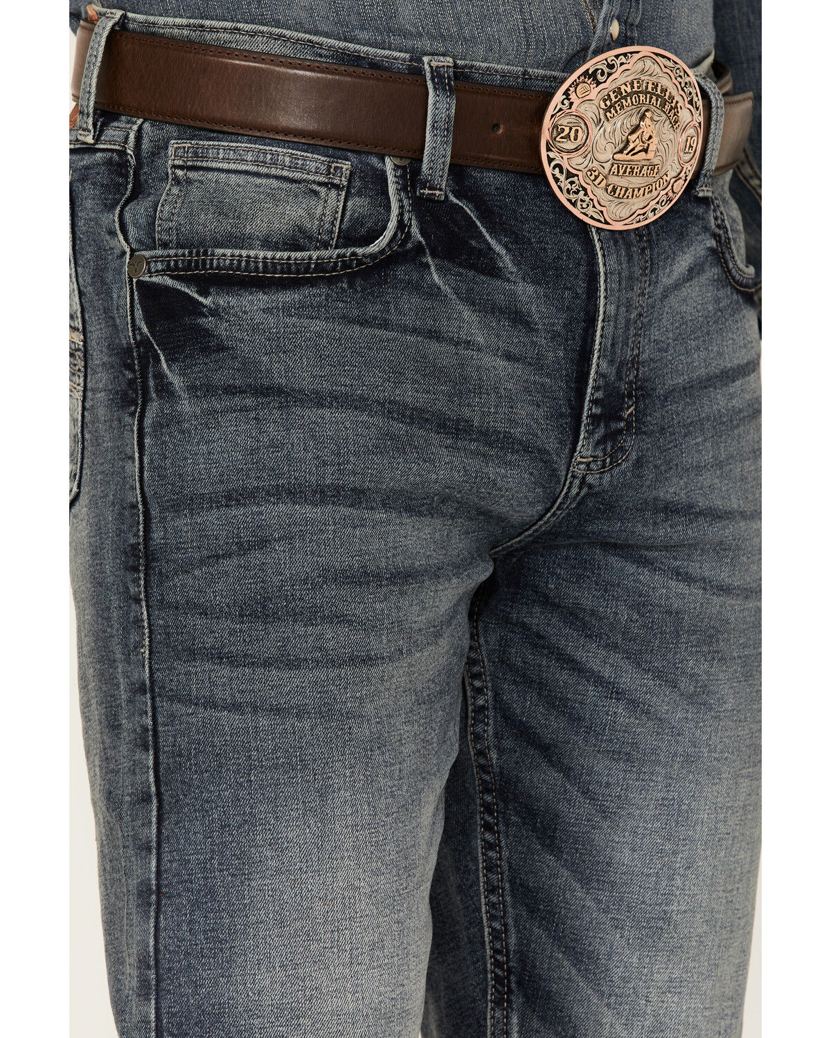 Image #2 - Wrangler 20X Men's No.42 Cayuse Medium Wash Stretch Slim Bootcut Jeans, , hi-res