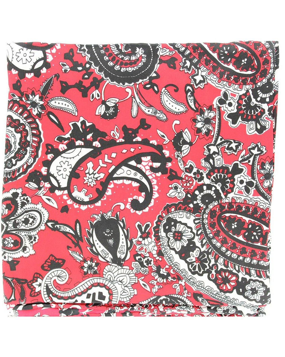 Red & Black Paisley Silk Wild Rag, Red, hi-res