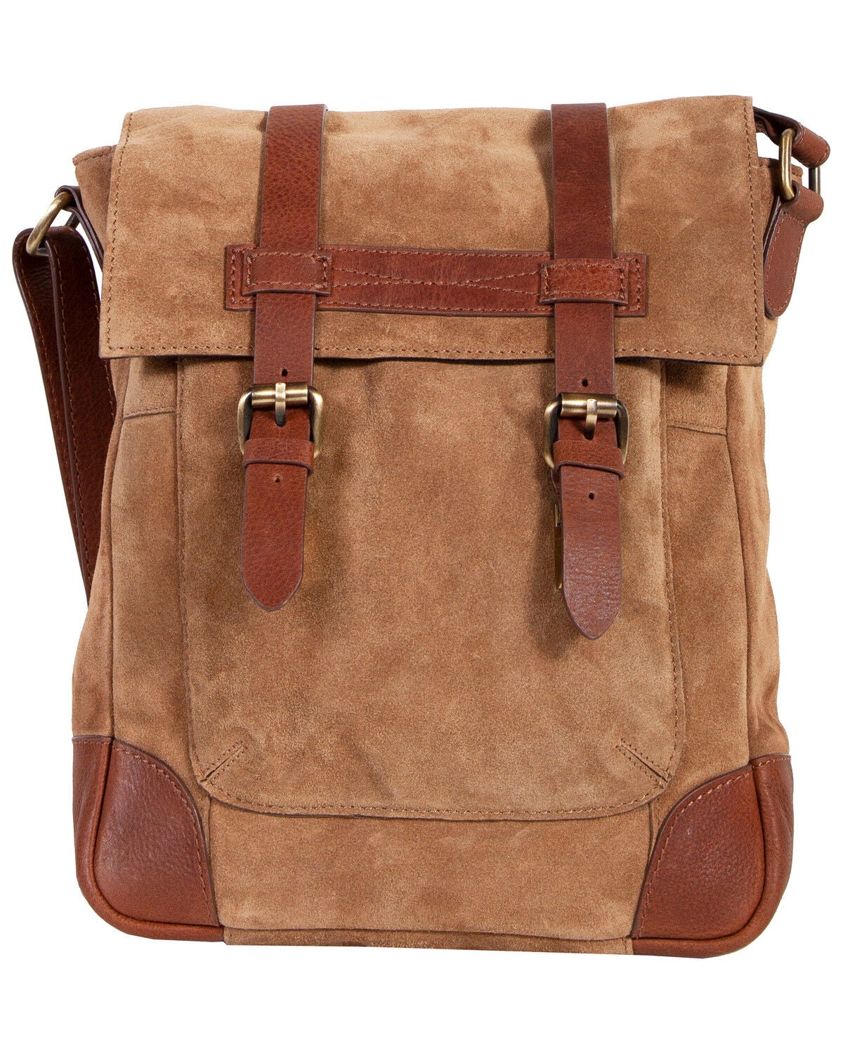 Scully Suede Messenger Bag, Brown, hi-res