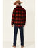 Image #4 - Powder River Outfitters Men's Red Ombre Plaid Wool Button-Front Shirt Jacket, Black/red, hi-res