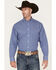 Image #1 - Ariat Men's Wrinkle Free Dash Small Plaid Print Long Sleeve Button Down Western Shirt , Blue, hi-res