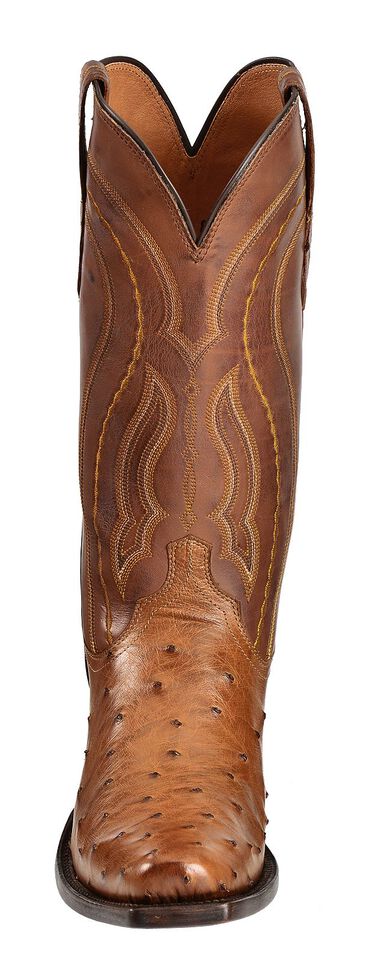 Bottes Lucchese Full Quill Autruche Cerise Noire Taille 10.5 D - Occasion, Fait Main USA