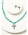 Image #1 - Shyanne Women's Stone Chip Cross Necklace and Earing Jewelry Set - 2 Piece, Turquoise, hi-res