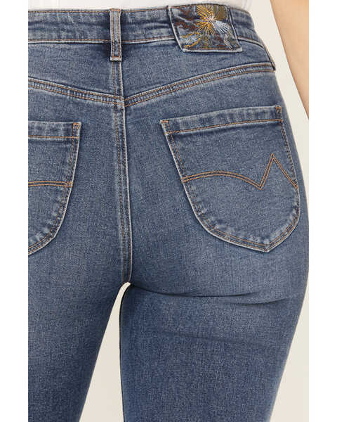 Cleo + Wolf Women's Juniper Medium Wash High Rise Slim Bootcut Jeans, Dark Medium Wash, hi-res