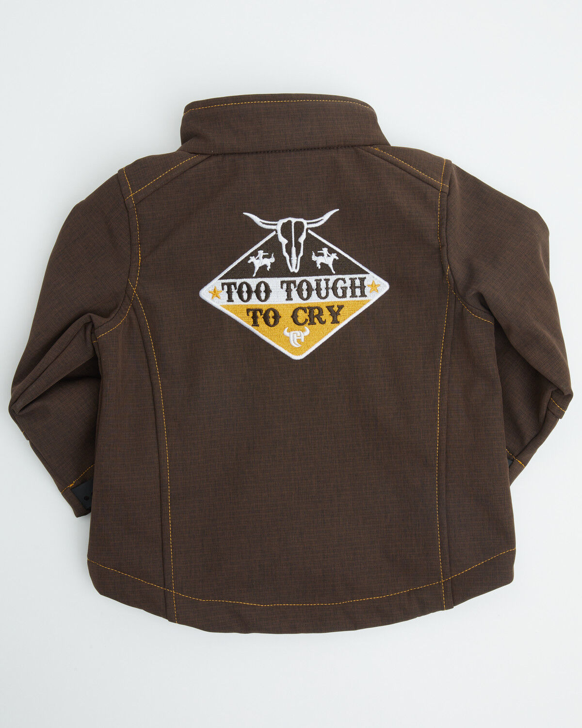 Image #3 - Cowboy Hardware Toddler Boys' Too Tough Embroidered Softshell Jacket, Brown, hi-res