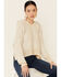 Image #2 - POL Women's Beige Popcorn Chenille Hooded Sweater , , hi-res