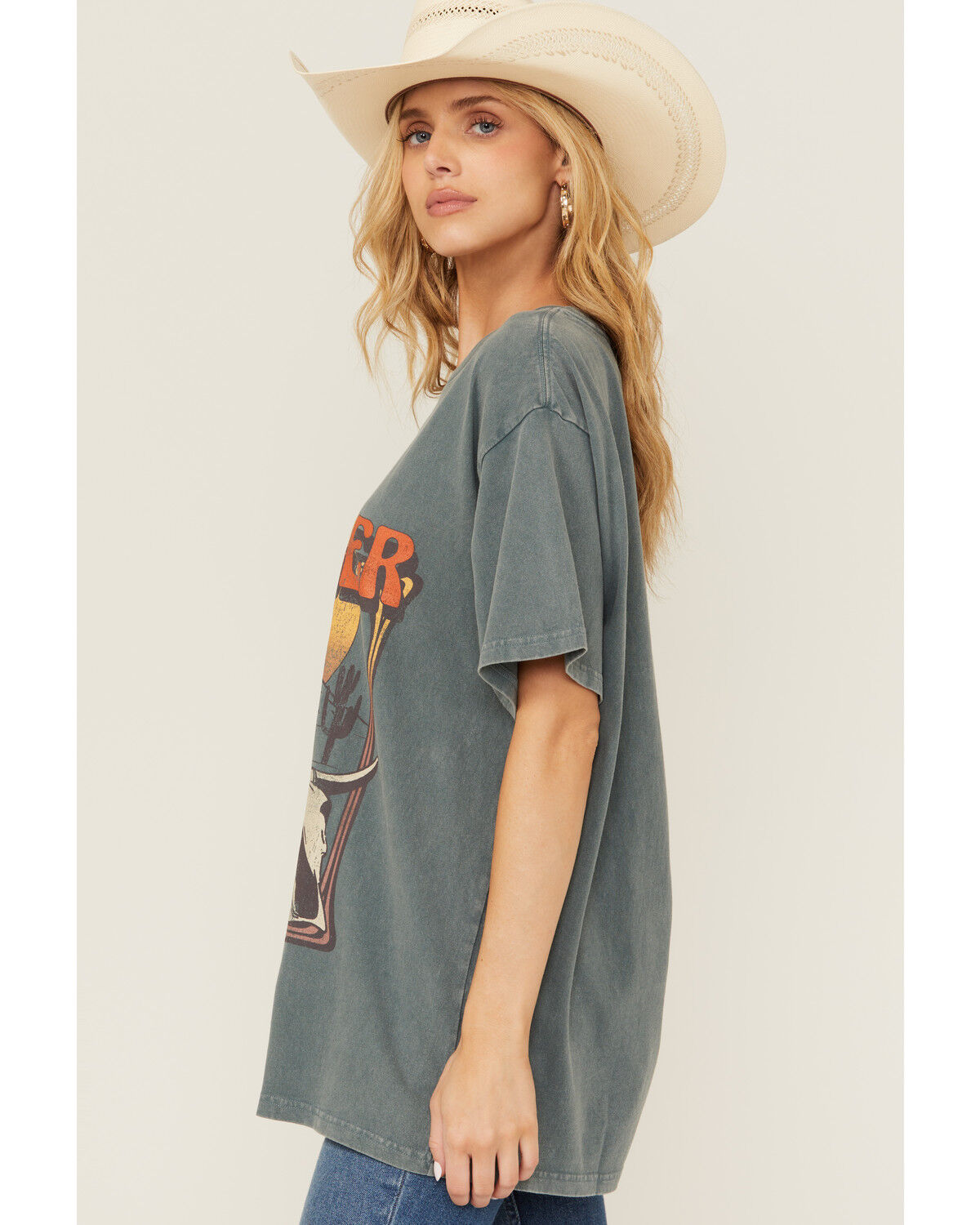 Image #2 - Wrangler Women's Desert Logo Short Sleeve Graphic Tee, Blue, hi-res