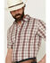 Image #2 - Cody James Men's Iconic Plaid Print Short Sleeve Button-Down Stretch Western Shirt , Red, hi-res