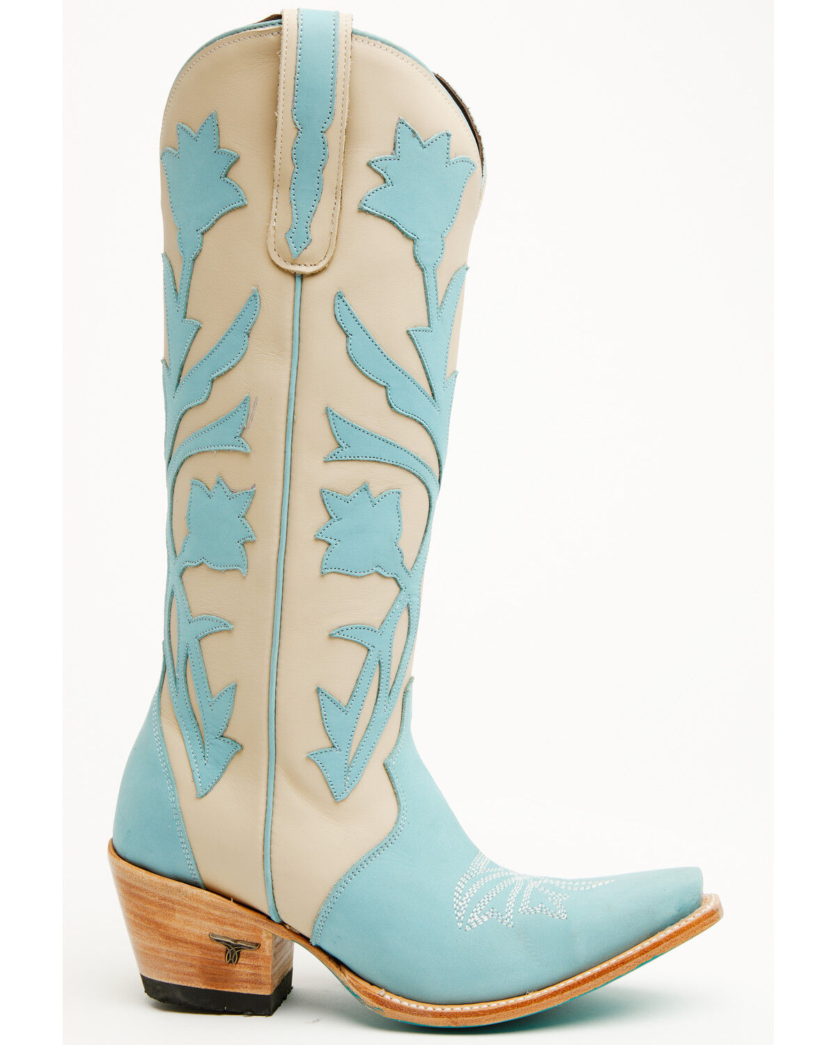 Image #2 - Lane Women's Jolene Overlay Tall Western Boots - Snip Toe, Blue/white, hi-res