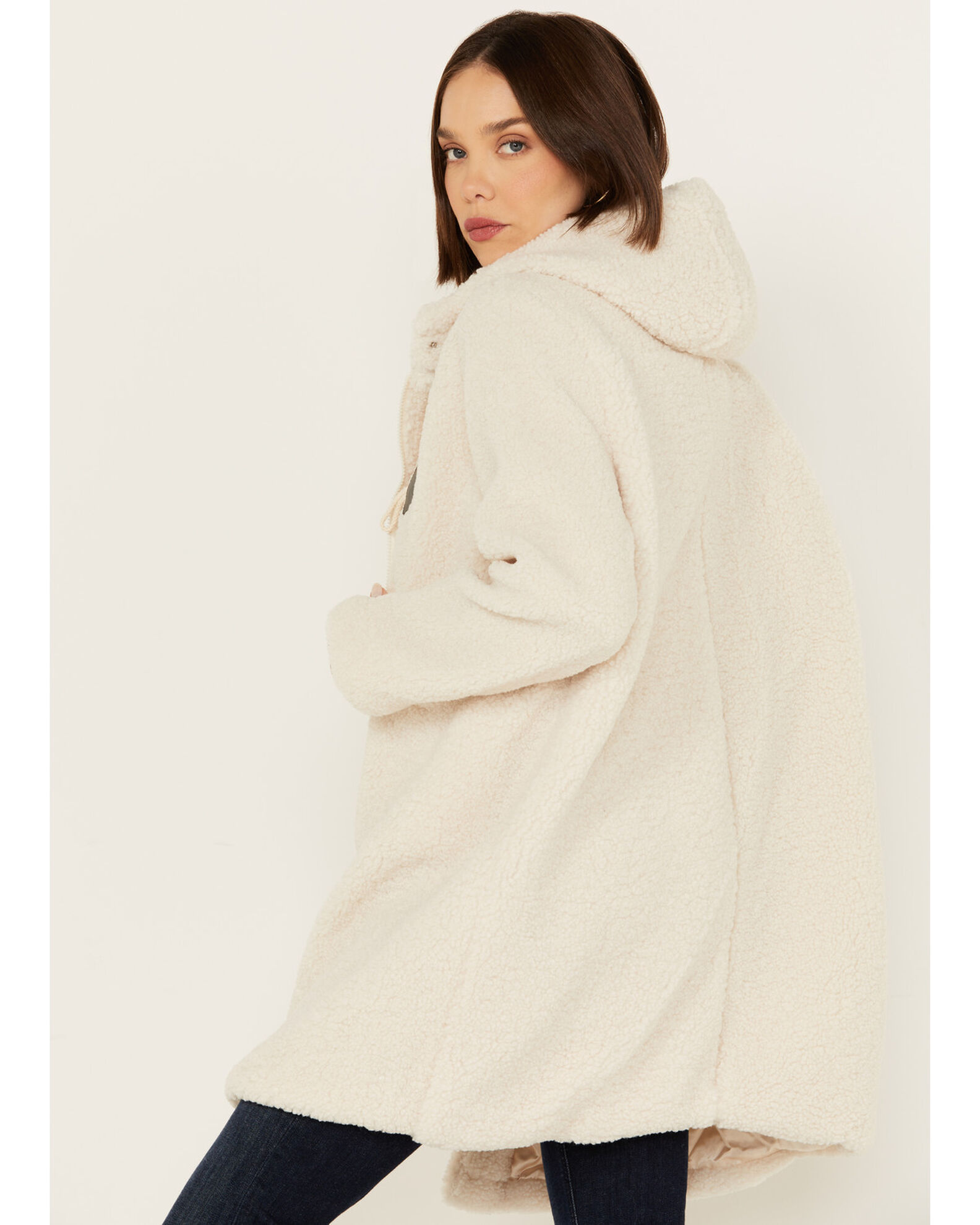 Sherpa coat with hood sale