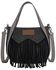 Image #1 - Wrangler Women's "W" Stitch Fringe Two Tone Crossbody, Black, hi-res