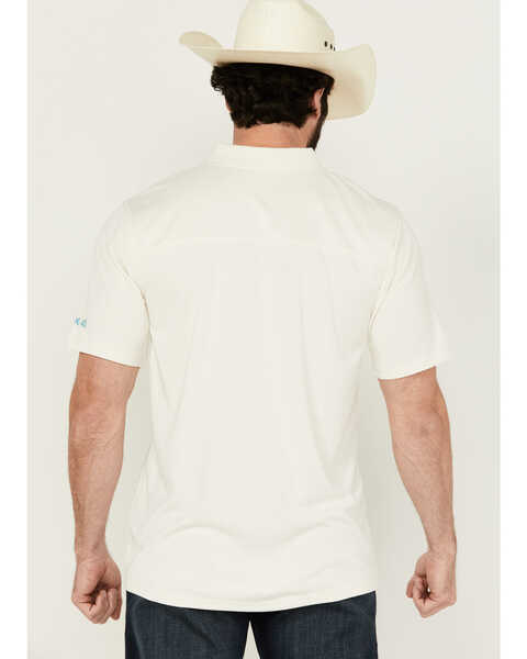 Image #4 - RANK 45® Men's Knao Border Print Short Sleeve Polo Shirt , Ivory, hi-res