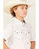 Image #2 - Cody James Boys' Bull Cactus Print Short Sleeve Snap Western Shirt, White, hi-res