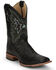 Image #1 - Justin Men's Haggard Exotic Caiman Western Boots - Broad Square Toe, Black, hi-res