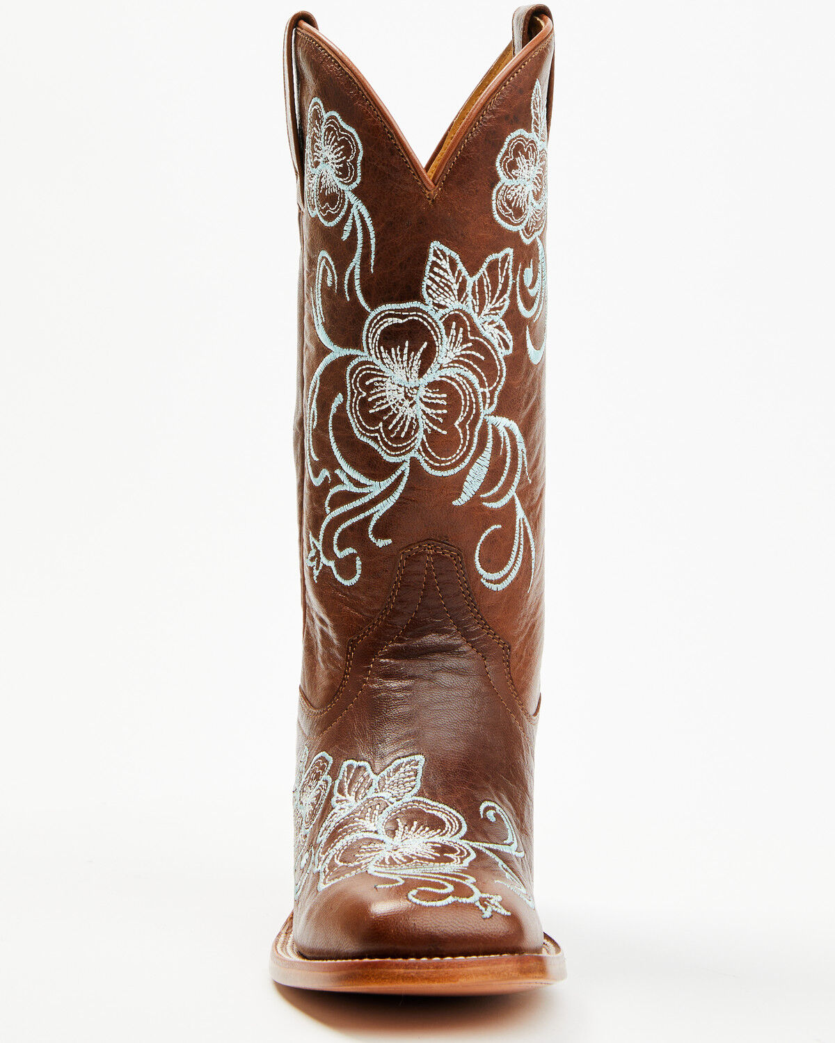Image #4 - Shyanne Women's Lasy Floral Embroidered Western Boots - Broad Square Toe, Turquoise, hi-res