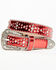 Image #1 - Shyanne Girl's Metallic Crystal Stone Belt, Red, hi-res