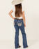 Image #1 - Miss Me Girls' Medium Wash Wing Pocket Bootcut Denim Jeans, Blue, hi-res