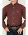 Image #3 - Panhandle Select Boys' Plaid Print Long Sleeve Button-Down Western Shirt , Burgundy, hi-res