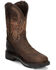 Image #2 - Justin Men's Driscoll EH Waterproof Work Boots - Steel Toe, Mahogany, hi-res