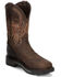 Justin Men's Driscoll EH Waterproof Work Boots - Steel Toe, Mahogany, hi-res