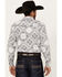 Image #4 - Cowboy Hardware Men's Bandana Print Long Sleeve Pearl Snap Western Shirt, White, hi-res