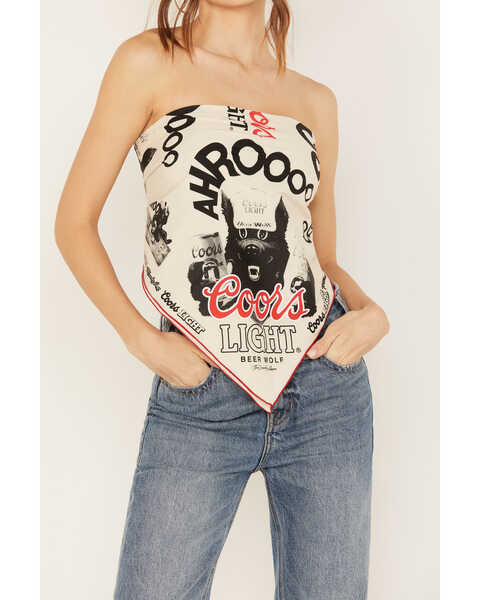 Image #3 - The Laundry Room Women's Coors Light Wolf Bandana Top, White, hi-res