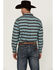 Image #4 - Ariat Men's Team Osborne Southwestern Striped Long Sleeve Button-Down Western Shirt, Turquoise, hi-res