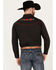 Image #4 - Ely Walker Men's Rose Embroidered Long Sleeve Snap Western Shirt , Black, hi-res