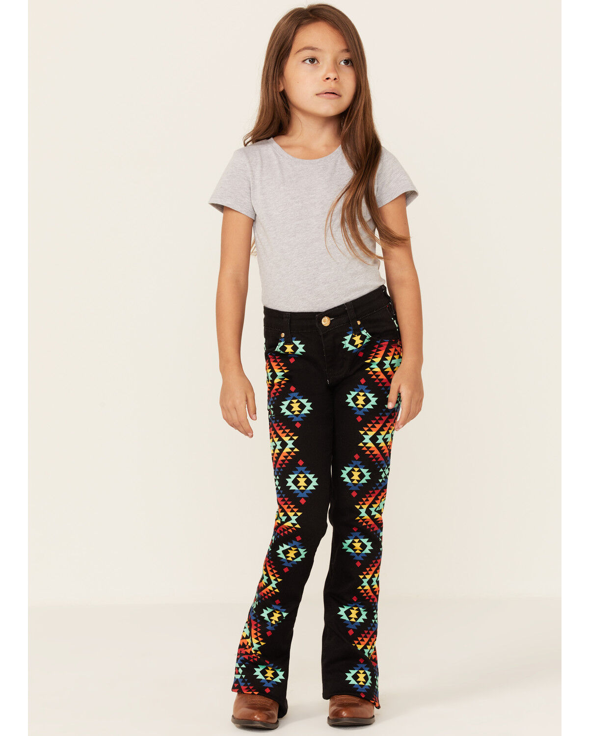 Image #1 - Ranch Dress'n Girls' High Rise Arizona Flare Jeans, Black, hi-res