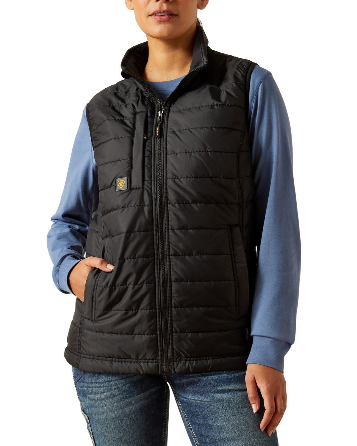 Image #1 - Ariat Women's Cordura &reg; Ripstop Lightweight Insulated Vest, Black, hi-res