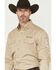 Image #2 - Wrangler Men's Logo Long Sleeve Button-Down Western Shirt, Khaki, hi-res