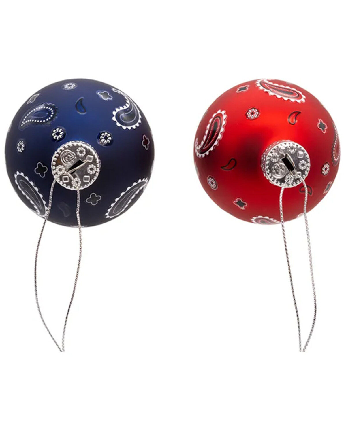 Image #2 - Kurt Adler Glass Bandana Style Ball Ornament Set - 6 Piece, Multi, hi-res