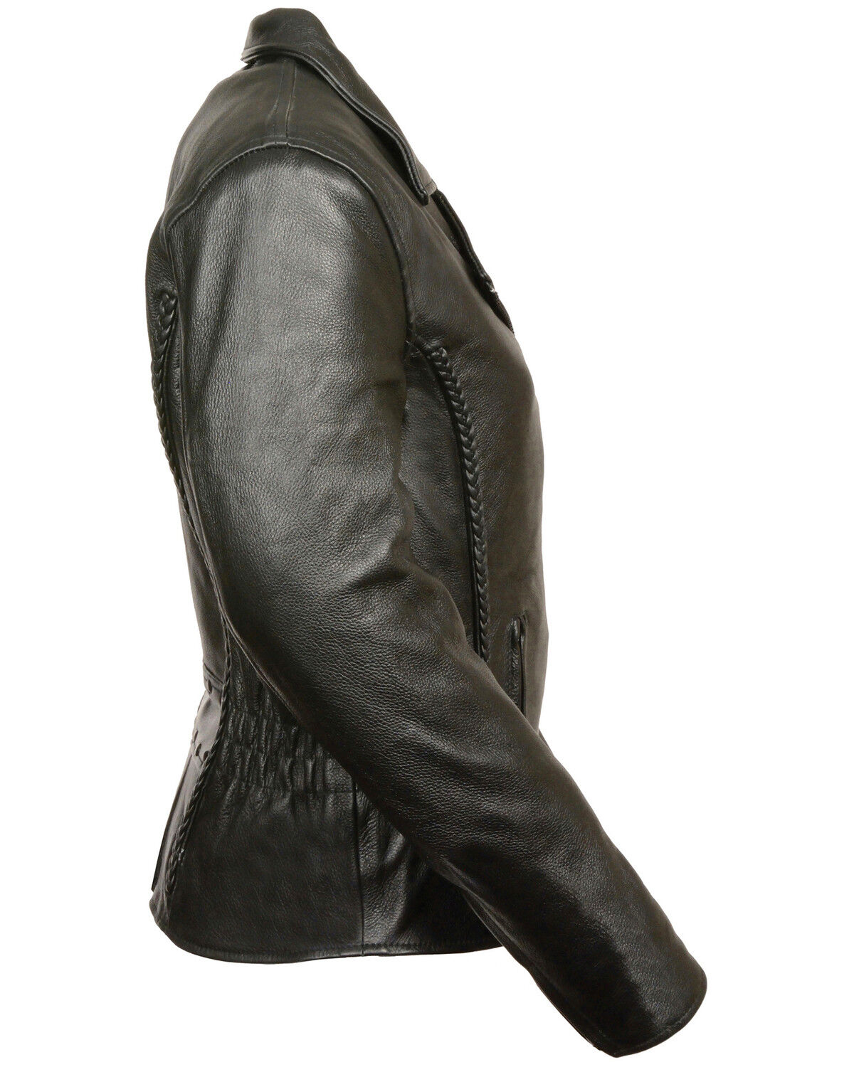 Image #2 - Milwaukee Leather Women's Braid & Stud Leather Jacket - 3X, Black, hi-res