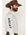Image #1 - Ariat Men's Team Perkins Geo Print Long Sleeve Button-Down Western Shirt, White, hi-res