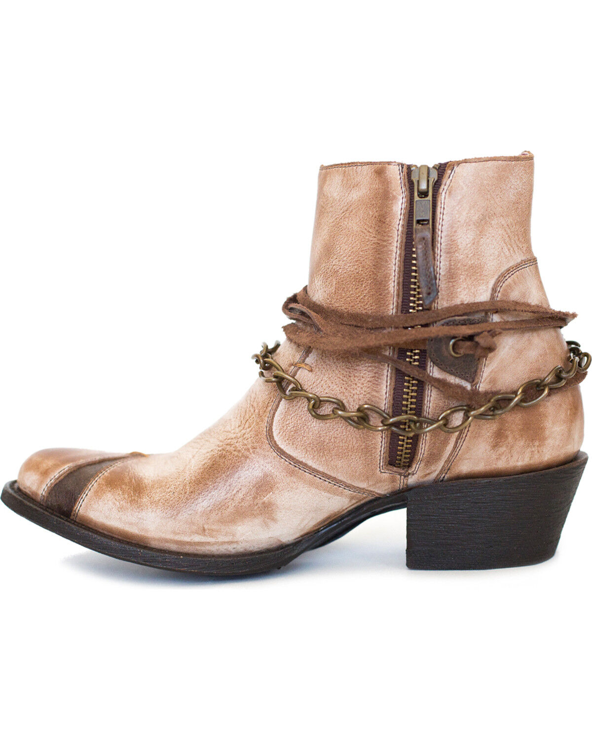 Image #3 - Miss Macie Women's Desert Dancer Booties - Round Toe, Lt Brown, hi-res