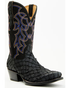 Cody James Men's Exotic Pirarucu Western Boots - Square Toe , Black, hi-res