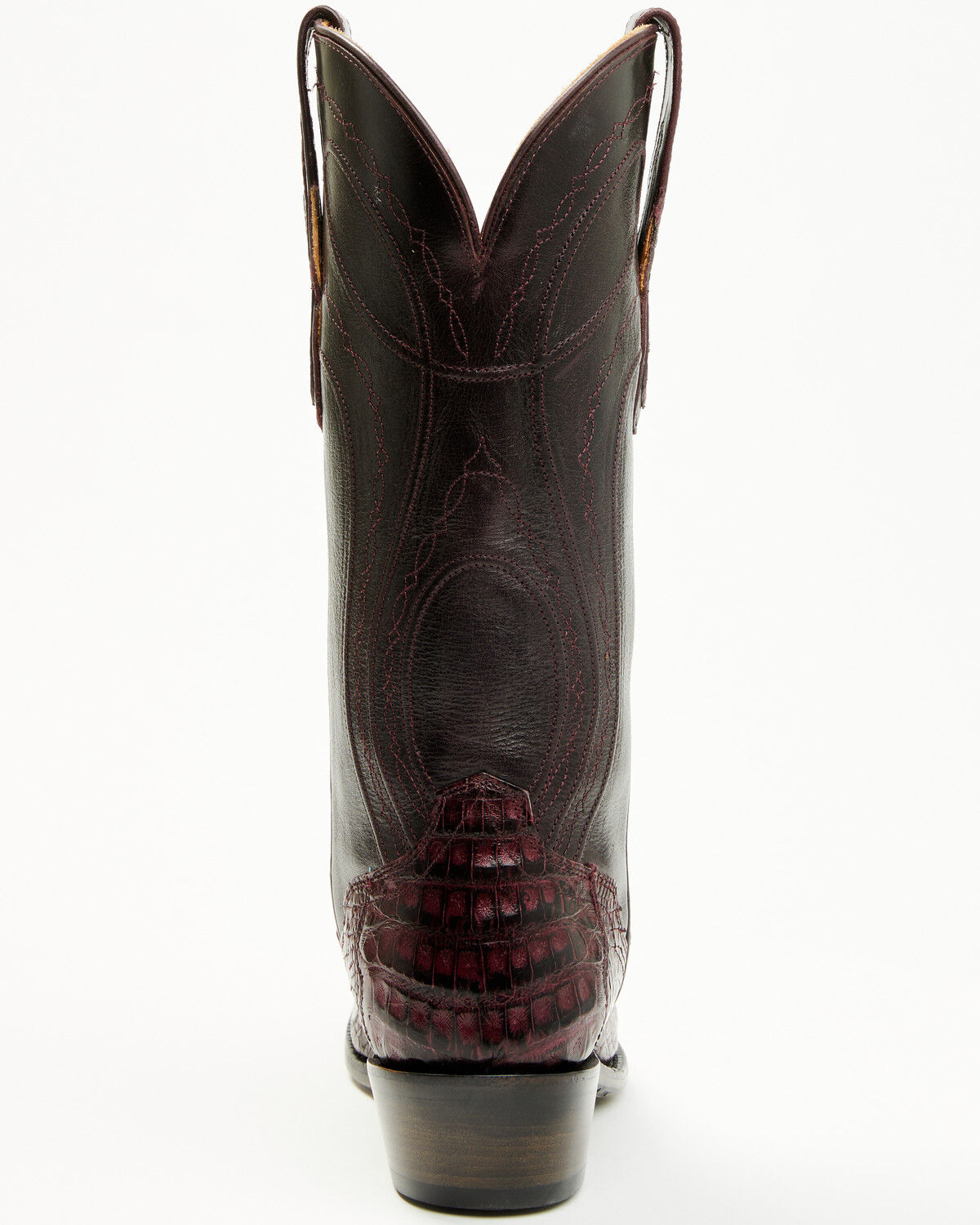 Image #5 - El Dorado Women's Holly Exotic Caiman Tall Western Boots - Snip Toe, Burgundy, hi-res