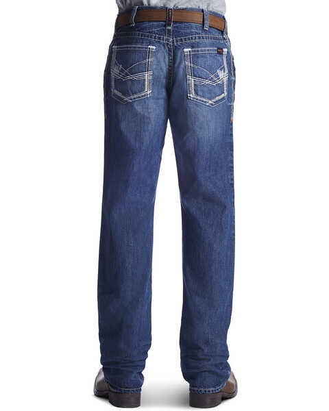 Ariat Men's Flame Resistant M4 Ridgeline Bootcut Work Jeans, Denim, hi-res