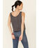 Goodie Two Sleeves Women's Charcoal Southern Sunsets Graphic Crop Tank Top, Charcoal, hi-res