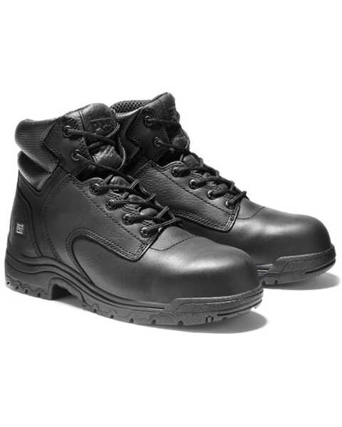 Timberland PRO Men's 6" TiTAN Work Boots - Composite Toe , Black, hi-res