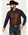 Image #1 - Scully Men's Leather Vest, Brown, hi-res