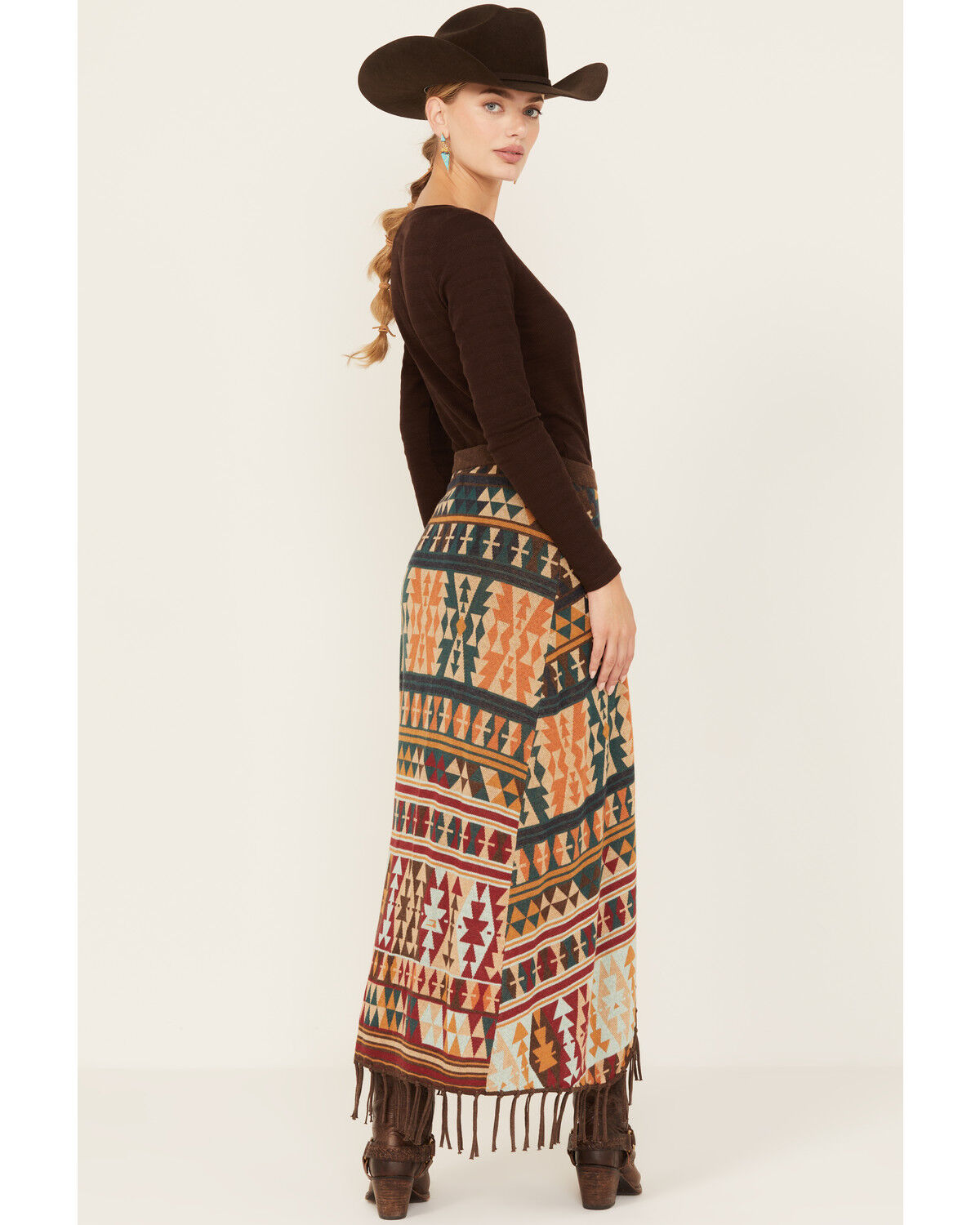 Image #3 - Tasha Polizzi Women's Southwestern Print Tassel Midi Joss Skirt, Multi, hi-res